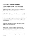 STEDI&period;ORG EXAM SUBASSESSMENT COMPREHENSIVE TEST QUESTIONS 2026