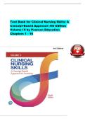 Test Bank for Clinical Nursing Skills&colon; A Concept-Based Approach&comma; 4th Edition Volume III by Pearson Education &vert; ISBN&colon; 9780136909491 &vert; Chapters 1-16 &vert; Downloadable PDF