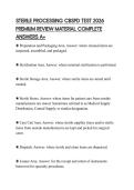 STERILE PROCESSING CBSPD TEST 2026 PREMIUM REVIEW MATERIAL COMPLETE ANSWERS A&plus;