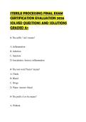 STERILE PROCESSING FINAL EXAM CERTIFICATION EVALUATION 2026 SOLVED QUESTIONS AND SOLUTIONS GRADED A&plus;