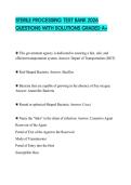 STERILE PROCESSING TEST BANK 2026 QUESTIONS WITH SOLUTIONS GRADED A&plus;