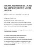 STNA FINAL PAPER PRACTICE TEST 2 79 2026 FULL QUESTIONS AND CORRECT ANSWERS GRADED A&plus;STNA FINAL PAPER PRACTICE TEST 2 79 2026 FULL QUESTIONS AND CORRECT ANSWERS GRADED A&plus;