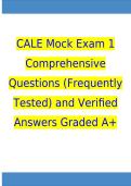 CALE Mock Exam 1 Comprehensive Questions &lpar;Frequently Tested&rpar; and Verified Answers Graded A&plus;