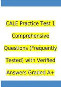 CALE Practice Test 1 Comprehensive Questions &lpar;Frequently Tested&rpar; with Verified Answers Graded A&plus;