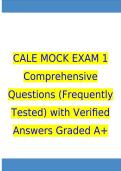CALE Question Bank-Practice Exam Comprehensive Questions &lpar;Frequently Tested&rpar; with Verified Answers Graded A&plus; Package Deal