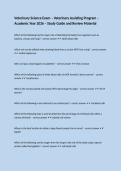Veterinary Science Exam &ndash; Veterinary Assisting Program &ndash; Academic Year 2026 &ndash; Study Guide and Review Material