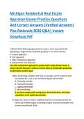Michigan Residential Real Estate  Appraiser Exams Practice Questions  And Correct Answers &lpar;Verified Answers&rpar;  Plus Rationale 2026 Q&A&vert; Instant  Download Pdf 