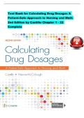 Test Bank for Calculating Drug Dosages&colon; A Patient-Safe Approach to Nursing and Math&comma; 2nd Edition by Castillo & Werner-McCullough &vert; ISBN&colon; 9781719641227 &vert; Chapters 1-22  &vert; Downloadable PDF
