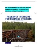 Solution Manual for Research Methods for Business Students&comma; 8th Edition by Mark Saunders&comma; Philip Lewis & Adrian Thornhill &vert; ISBN&colon; 9781292208787 &vert;  Chapters 1-14  &vert; Downloadable PDF