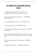 911 DRIVING SCHOOL FINAL  TEST QUESTIONS AND ANSWERS 2026