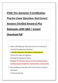 IFSAC Fire Instructor II Certification  Practice Exam Questions And Correct  Answers &lpar;Verified Answers&rpar; Plus  Rationales 2026 Q&A &vert; Instant  Download Pdf 