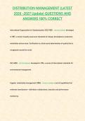 DISTRIBUTION MANAGEMENT &lbrace;LATEST 2026 -2027 Update&rcub; QUESTIONS AND ANSWERS 100&percnt; CORRECT
