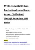 Bundle for NYC Electrician &lpar;CUNY&rpar; Exam Practice Questions and Correct Answers &lpar;Verified&rpar; with Thorough Rationales &ndash; 2026 Edition