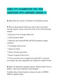 OMES CPO EXAMINATION TEST 2026 QUESTIONS WITH ANSWERS GRADED A&plus;