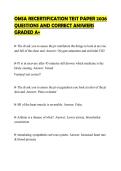 OMSA RECERTIFICATION TEST PAPER 2026 QUESTIONS AND CORRECT ANSWERS GRADED A&plus;
