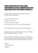 ONCC PRACTICE TESTS OCN CARE CONTINUUM ACTUAL EXAMINATION 2026 QUESTIONS WITH SOLUTIONS GRADED A&plus;