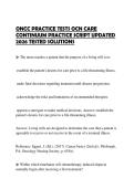 ONCC PRACTICE TESTS OCN CARE CONTINUUM PRACTICE SCRIPT UPDATED 2026 TESTED SOLUTIONS