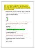 PHARMACY TECHNICIAN CERTIFICATION EXAM ACTUAL PREP QUESTIONS AND WELL REVISED ANSWERS - LATEST AND COMPLETE UPDATE 2025&sol;2026