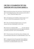 ONE YIELD V2 EXAMINATION TEST 2026 QUESTIONS WITH SOLUTIONS GRADED A&plus;