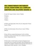 ONS CHEMOTHERAPY BIOTHERAPY ACTUAL EXAM PAPER 2026 COMPLETE QUESTIONS AND SOLUTIONS GRADED A&plus;