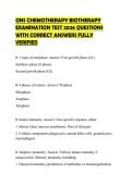 ONS CHEMOTHERAPY BIOTHERAPY EXAMINATION TEST 2026 QUESTIONS WITH CORRECT ANSWERS FULLY VERIFIED