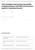 TNCC 9th Edition Final Test Exam Newest 2026 Complete Questions &vert; With 100&percnt; Correct Answers graded A&plus; Guaranteed Success&excl;&excl;