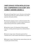 ONSITE SEWAGE SYSTEM INSTALLER EXAM 2026 COMPREHENSIVE EXAM SCRIPT WITH CORRECT ANSWERS GRADED A&plus;