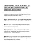 ONSITE SEWAGE SYSTEM INSTALLER EXAM 2026 EXAMINATION TEST FULLY SOLVED QUESTIONS 100&percnt; CORRECT