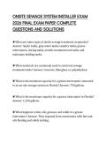 ONSITE SEWAGE SYSTEM INSTALLER EXAM 2026 FINAL EXAM PAPER COMPLETE QUESTIONS AND SOLUTIONS