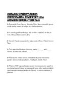 ONTARIO SECURITY GUARD CERTIFICATION REVIEW SET 2026 ANSWERS GUARANTEED PASS