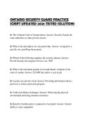 ONTARIO SECURITY GUARD PRACTICE SCRIPT UPDATED 2026 TESTED SOLUTIONS