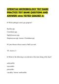 OPENSTAX MICROBIOLOGY TEST BANK PRACTICE TEST BANK QUESTIONS AND ANSWERS 2026 TESTED GRADED A&plus;