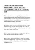 OPERATIONS AND SUPPLY CHAIN MANAGEMENT C720 OA PREP GUIDE QUESTIONS WITH SOLUTIONS GRADED A&plus; 2026