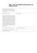 BPOC - Traffic Code UPDATED ACTUAL Questions and  CORRECT Answers