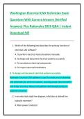 Washington Electrical CAD Technician Exam  Questions With Correct Answers &lpar;Verified  Answers&rpar; Plus Rationales 2026 Q&A &vert; Instant  Download Pdf 