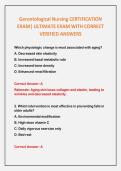 Gerontological Nursing CERTIFICATION EXAM&vert; ULTIMATE EXAM WITH CORRECT VERIFIED ANSWERS