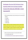Washington Structural CAD Technician Exam  Questions With Correct Answers &lpar;Verified  Answers&rpar; Plus Rationales 2026 Q&A &vert; Instant  Download Pdf