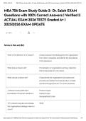 MBA 706 Exam Study Guide 2- Dr&period; Saleh EXAM Questions with 100&percnt; Correct Answers &vert; Verified &vert;&vert; ACTUAL EXAM 2026 TEST&excl;&excl; Graded A&plus; &vert; 2025&vert;2026 EXAM UPDATE