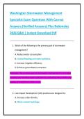 Washington Stormwater Management  Specialist Exam Questions With Correct  Answers &lpar;Verified Answers&rpar; Plus Rationales  2026 Q&A &vert; Instant Download Pdf