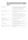 WGU C722 Practice Test&comma; WGU C722 Project Management  Terminology UPDATED ACTUAL Questions  and CORRECT  Answers 
