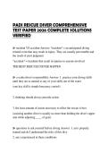 PADI RESCUE DIVER COMPREHENSIVE TEST PAPER 2026 COMPLETE SOLUTIONS VERIFIED