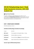NR 283 Pathophysiology Exam 3 Study Guide Chamberlain University &vert; 2025-2026 Academic Year