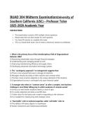 BUAD 304 Midterm ExaminationUniversity of Southern California &lpar;USC&rpar; &ndash; Professor Tolan 2025-2026 Academic Year