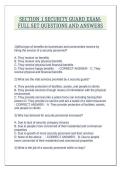 SECTION 1 SECURITY GUARD EXAM- FULL SET QUESTIONS AND ANSWERS