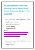 Washington Professional Surveyor Exam  Questions With Correct Answers &lpar;Verified  Answers&rpar; Plus Rationales 2026 Q&A &vert; Instant  Download Pdf 