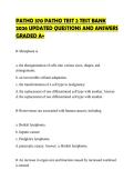 PATHO 370 PATHO TEST 2 TEST BANK 2026 UPDATED QUESTIONS AND ANSWERS GRADED A&plus;
