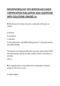 PATHOPHYSIOLOGY 8TH EDITION MCCANCE CERTIFICATION EVALUATION 2026 QUESTIONS WITH SOLUTIONS GRADED A&plus;