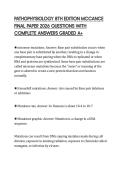 PATHOPHYSIOLOGY 8TH EDITION MCCANCE FINAL PAPER 2026 QUESTIONS WITH COMPLETE ANSWERS GRADED A&plus;