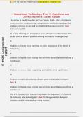 Educational Technology Test &num;1 Questions and  Correct Answers &vert; Latest Update 