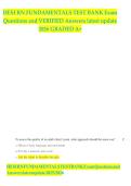 HESI RN FUNDAMENTALS TEST BANK Exam Questions and VERIFIED Answers latest update 2026 GRADED A&plus;